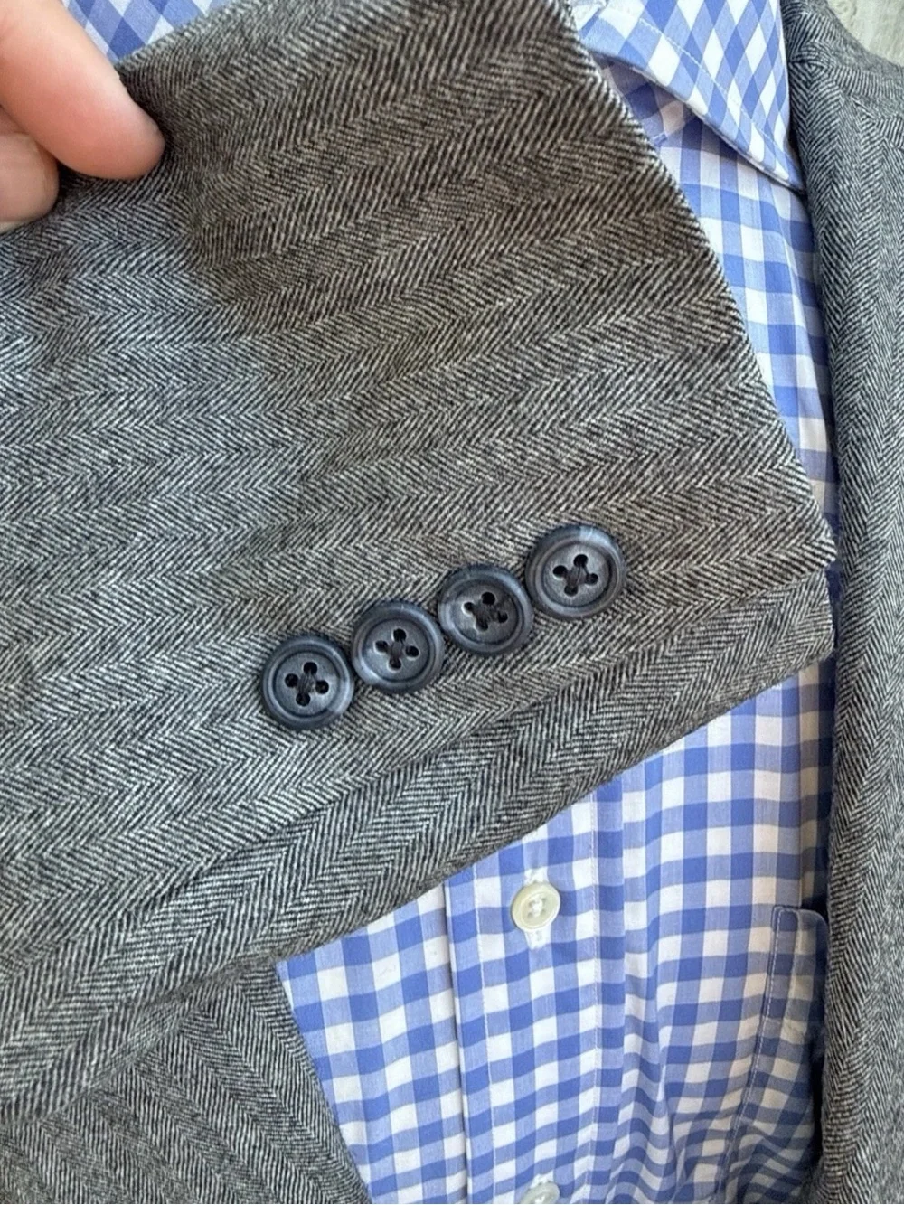 Polo by Ralph Lauren Herringbone Charcoal Gray Wool Suit
